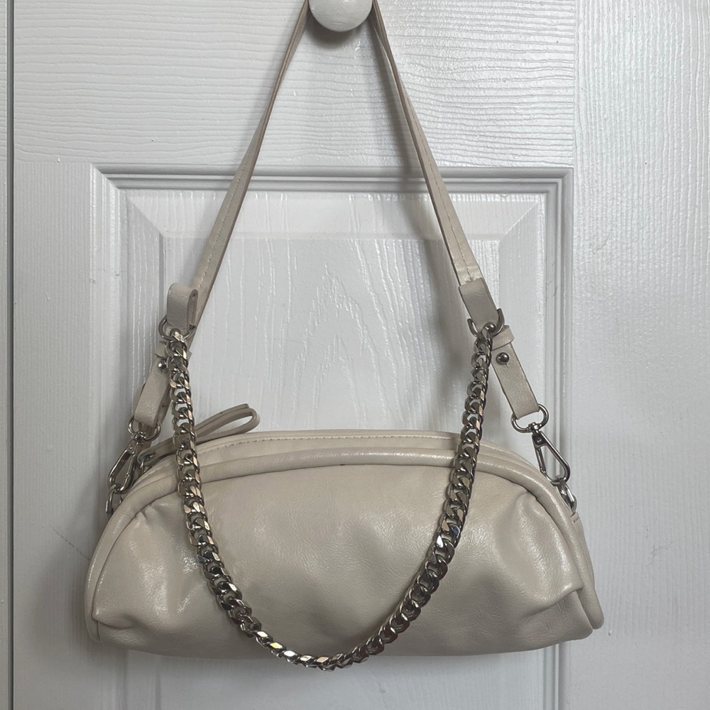 Zara off-white baguette bag
